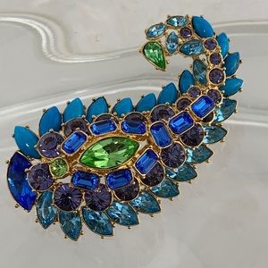 Joan Rivers Brooch - Rhinestone Paisley Shaped Pin